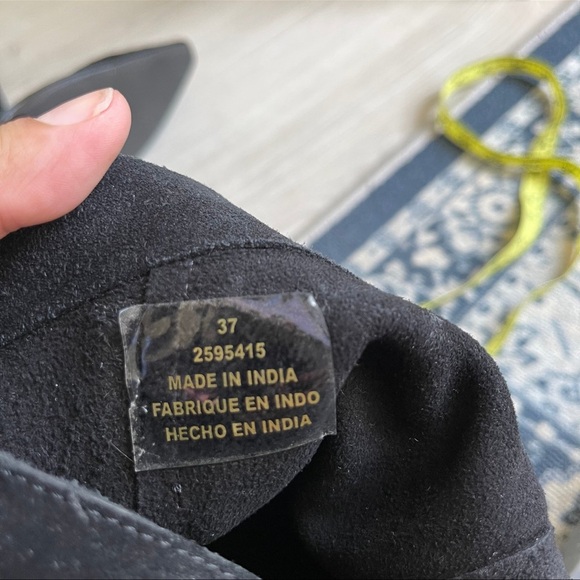 Western styling boots suede black leather boots size 37. - Picture 7 of 9